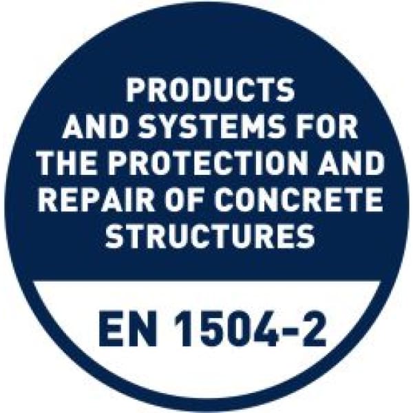 Blue circle detailing concrete protection in Tecnopol Tecnocoat H-2049 EL product