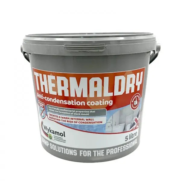 Grey bucket of Thermaldry Anti-Condensation Coating Paint for mould protection