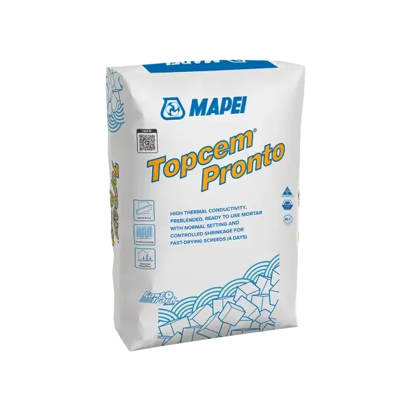Topcem Pronto Mortar Fast Drying Screed for Heated Floors bonded screed, commercial screed, controlled shrinkage