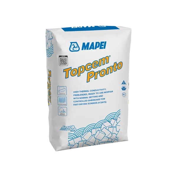 Topcem Pronto Mortar Fast Drying Screed for Heated Floors bonded screed, commercial screed, controlled shrinkage