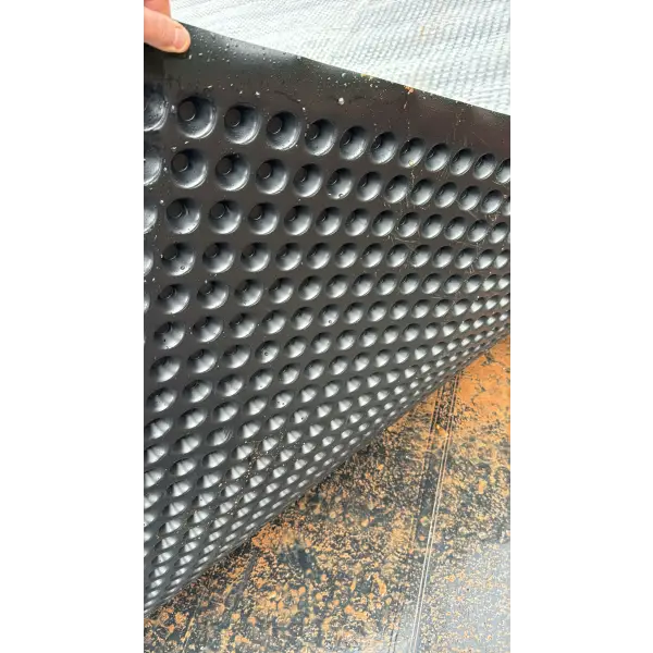 Black dimpled drainage mat featured in Triton CM20 Geotextile Membrane product