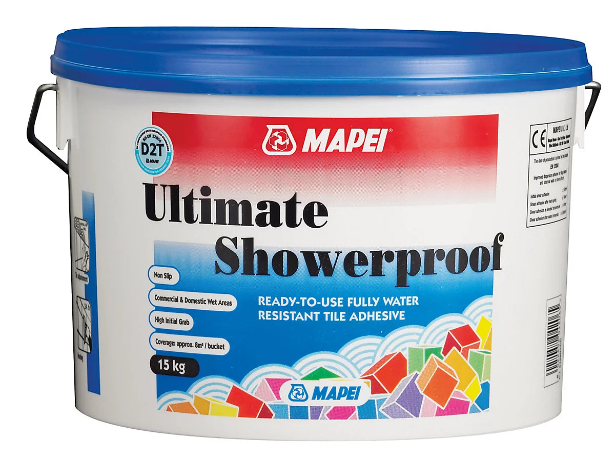 Mapei Ultimate Showerproof Tile Adhesive 15kg Mapei 300x300mm tile adhesive, bathroom tile adhesive, ceramic tile