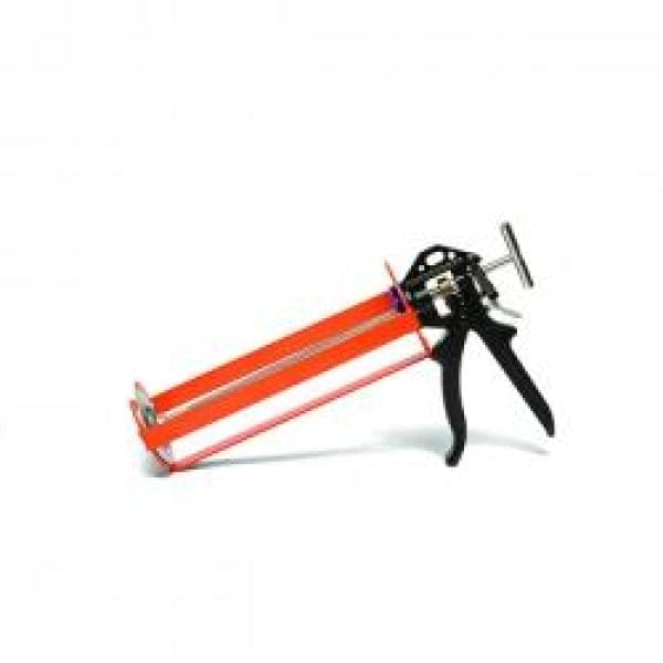 Orange and black caulking gun featured with Ultracure Damp Proofing Cream and accessories