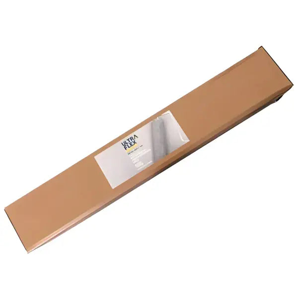 Brown cardboard box with shipping label for Ultraflex Matting product delivery