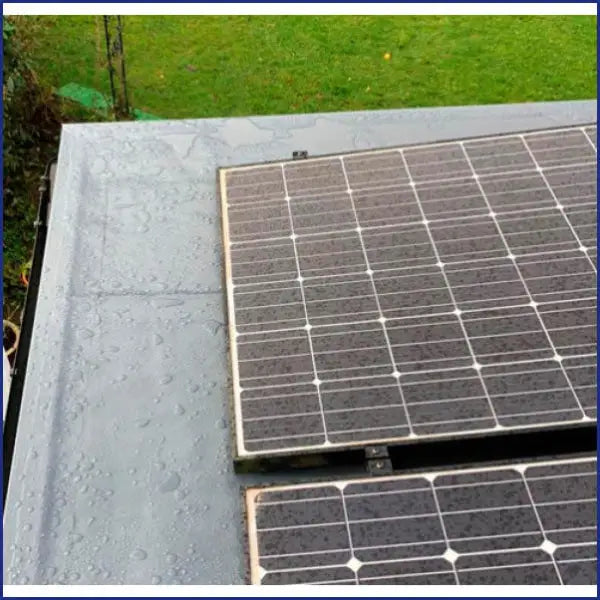 Solar panels with grid pattern featured in Ultraflex Roofing Kit 1 - 20m2 Cover