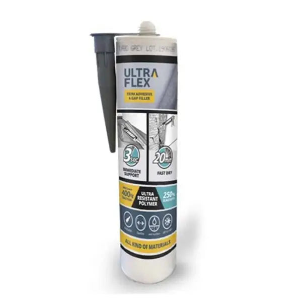 White tube of Ultra Flex Sealant with blue and yellow labeling for effective sealing