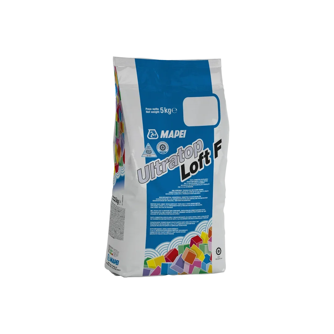 “ULTRATOP LOFT F coarse-textured decorative cementitious paste for trowelled floor and wall finishes – 20 kg bag”