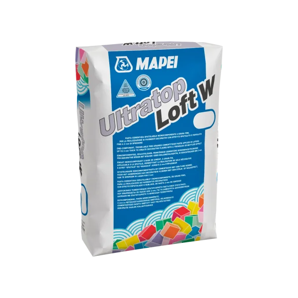 “ULTRATOP LOFT W fine-textured decorative cementitious paste for floors and walls – smooth trowel finish”