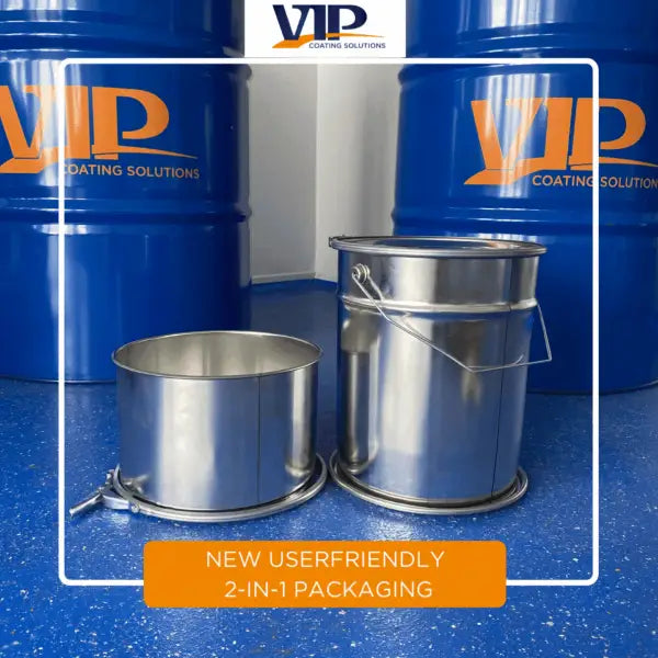 Metal paint containers with handles featuring 2-in-1 design for VIP QuickFloor Flooring System