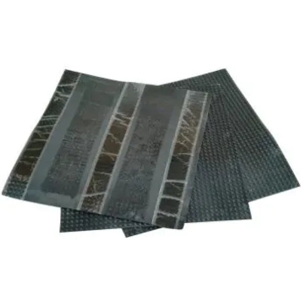 Used For: Rubber Flat Roof Promenade Tile or Walkway Pad for increasing the wear resistance on rubber flat roofs. Designed to withstand heavy foot traffic.  Size: 760mm x 760mm  Material: EPDM Rubber with Pressure sensitive adhesive strips