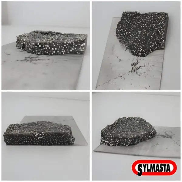 Silvery-gray crystalline chunk of raw silicon metal in WearShield Impact Resistant Epoxy Paste