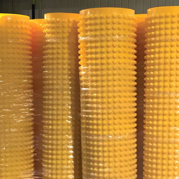 Rolled beeswax sheets with honeycomb texture for Wykamol CM20 Cavity Drain Membrane