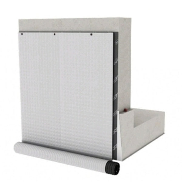 White metal document holder with rolling base for Wykamol CM8 Geotextile Membrane