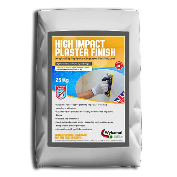 25kg bag of Wykamol High Impact Plaster with yellow and blue labeling