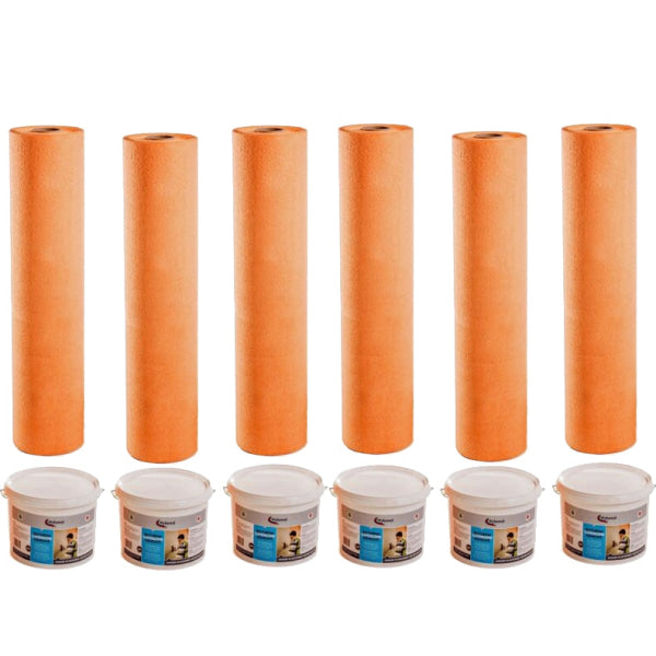 Six orange tubes and six white containers arranged in rows for Wykamol Isotherm