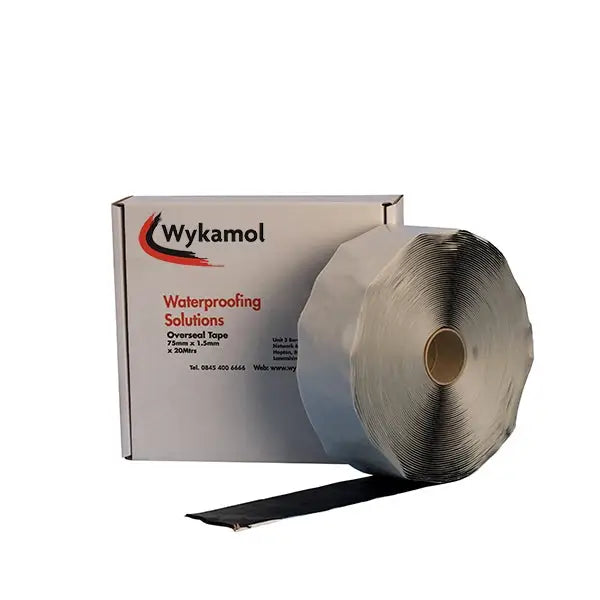 Black waterproofing tape from Wykamol, designed for effective sealing and protection