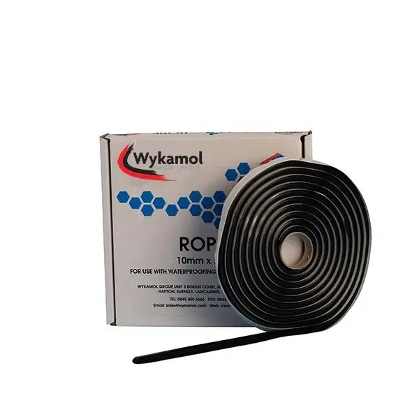 Black waterproofing rope sealant tape and its box for Wykamol membrane fixings