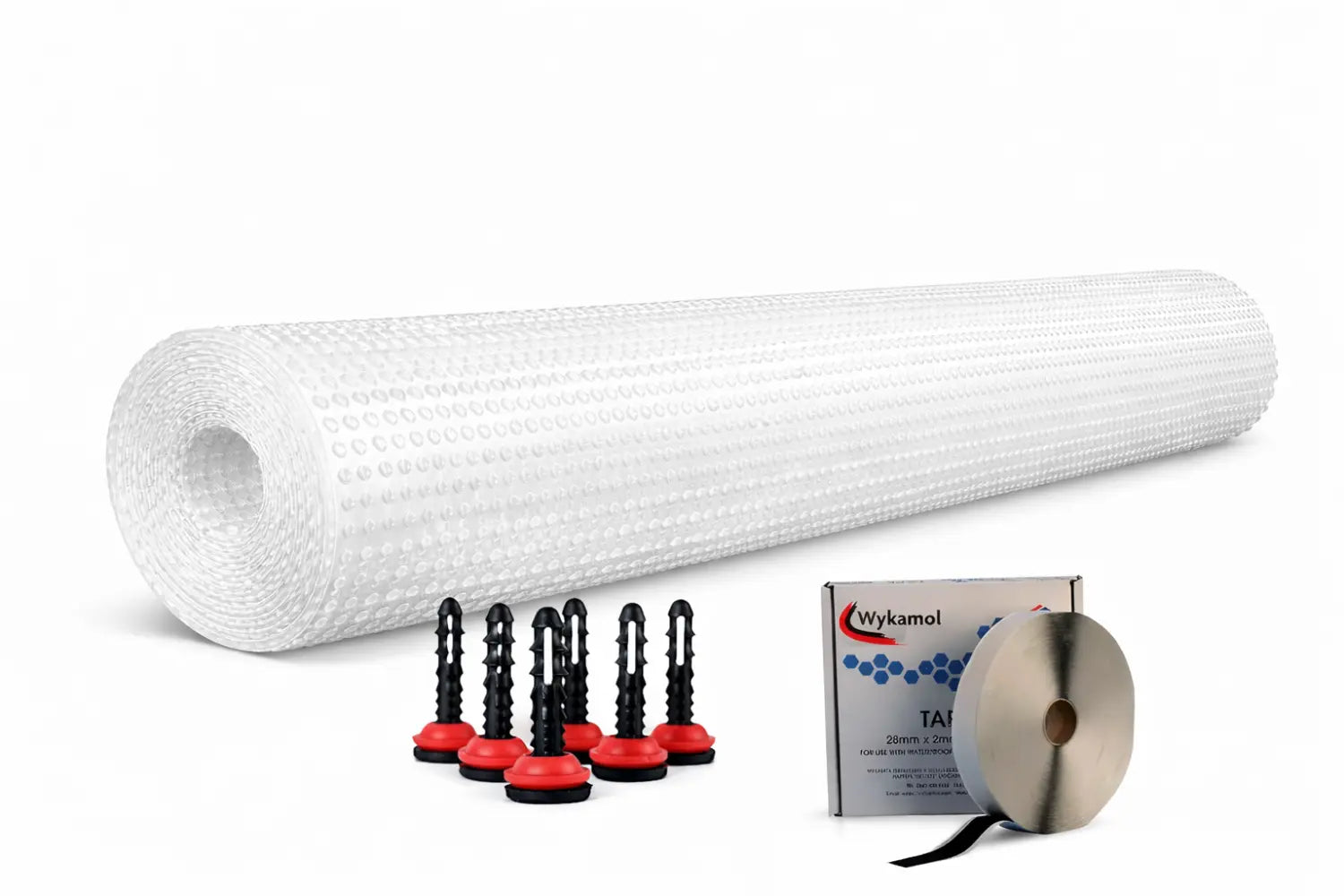 The Wykamol CM3 Waterproof Membrane Kit is a 3mm studded cavity drain membrane system designed for both basement waterproofing (below ground) and damp proofing (above ground) applications.