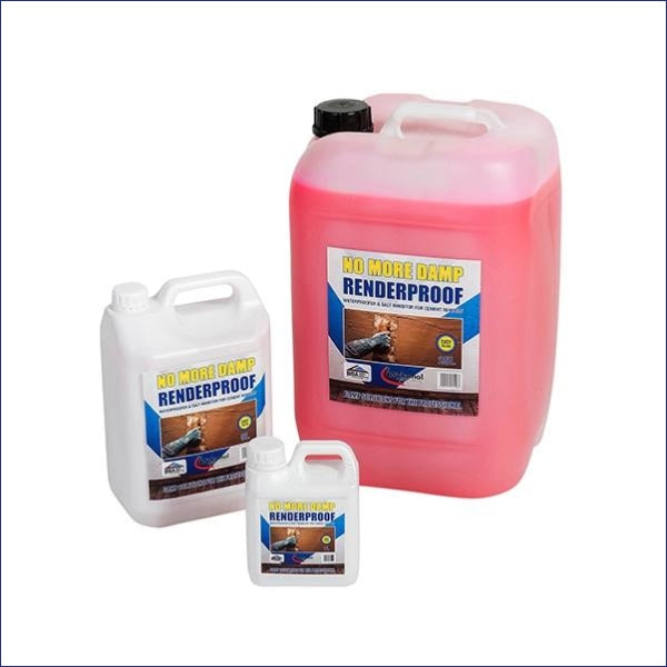 Renderproof Cement Additive - Renderproof 1 Litre in Pink - 